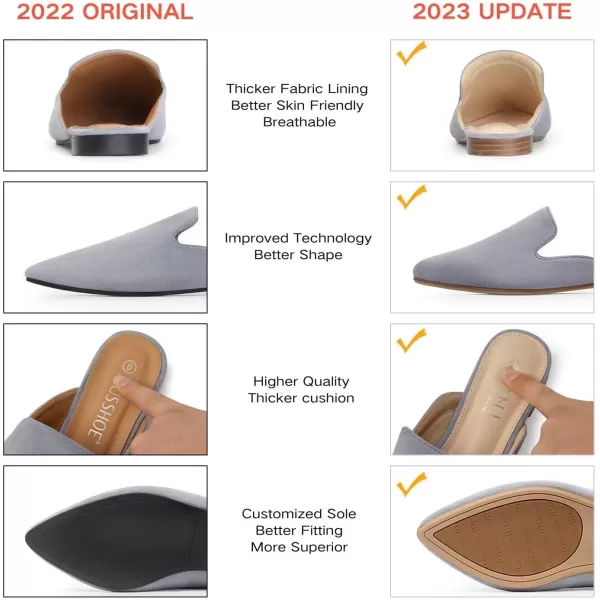 MUSSHOE Mules for Women Flats Comfortable Pointed Toe Women Mules