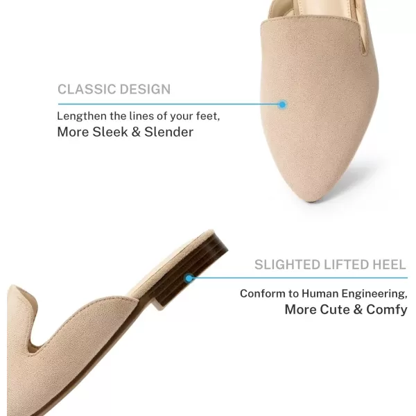 MUSSHOE Mules for Women Flats Comfortable Pointed Toe Women Mules