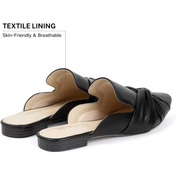 MUSSHOE Mules for Women Flats Comfortable Women Mules Backless Loafers with Knot