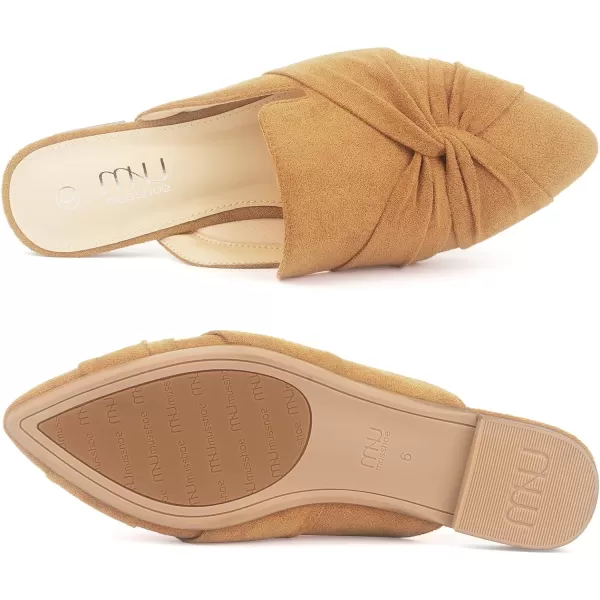 MUSSHOE Mules for Women Flats Comfortable Women Mules Backless Loafers with Knot