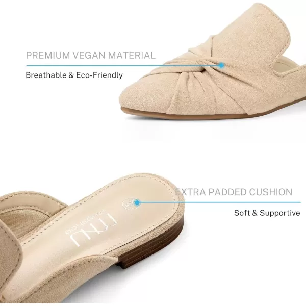 MUSSHOE Mules for Women Flats Comfortable Women Mules Backless Loafers with Knot