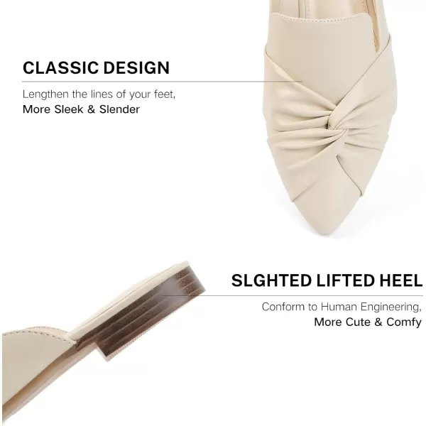 MUSSHOE Mules for Women Flats Comfortable Women Mules Backless Loafers with Knot