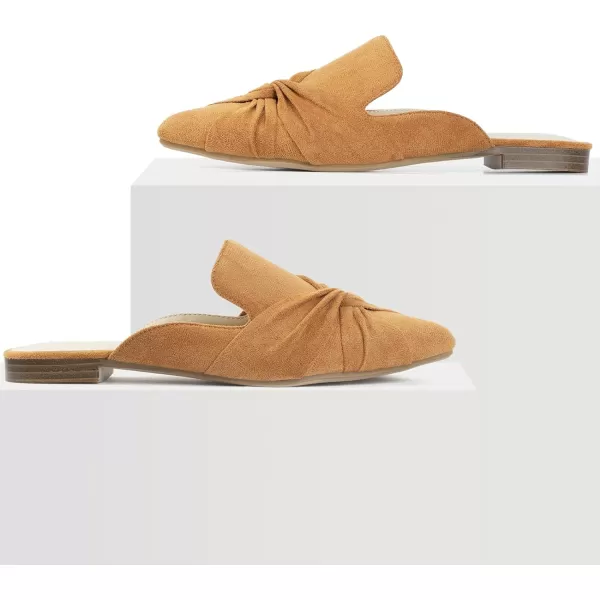 MUSSHOE Mules for Women Flats Comfortable Women Mules Backless Loafers with Knot
