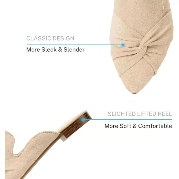 MUSSHOE Mules for Women Flats Comfortable Women Mules Backless Loafers with Knot