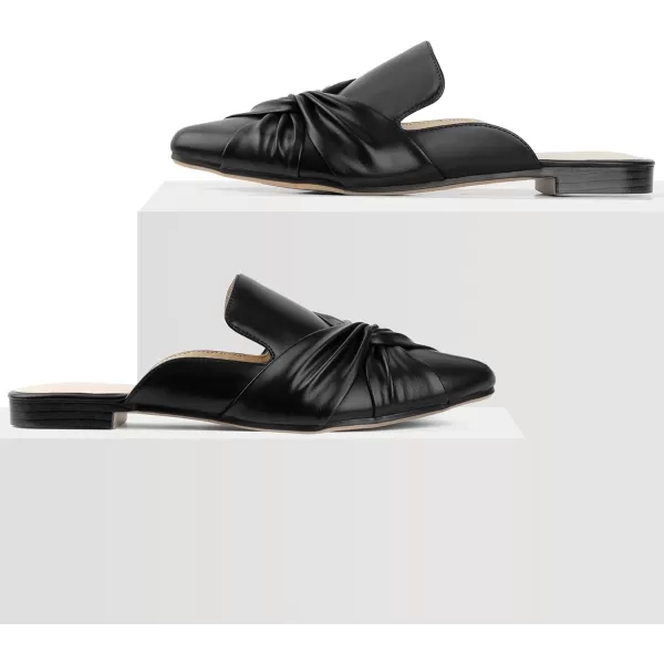 MUSSHOE Mules for Women Flats Comfortable Women Mules Backless Loafers with Knot