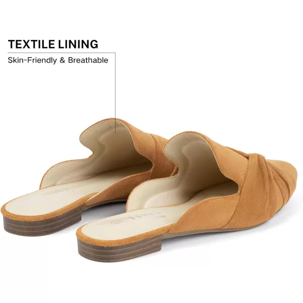 MUSSHOE Mules for Women Flats Comfortable Women Mules Backless Loafers with Knot
