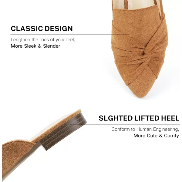 MUSSHOE Mules for Women Flats Comfortable Women Mules Backless Loafers with Knot