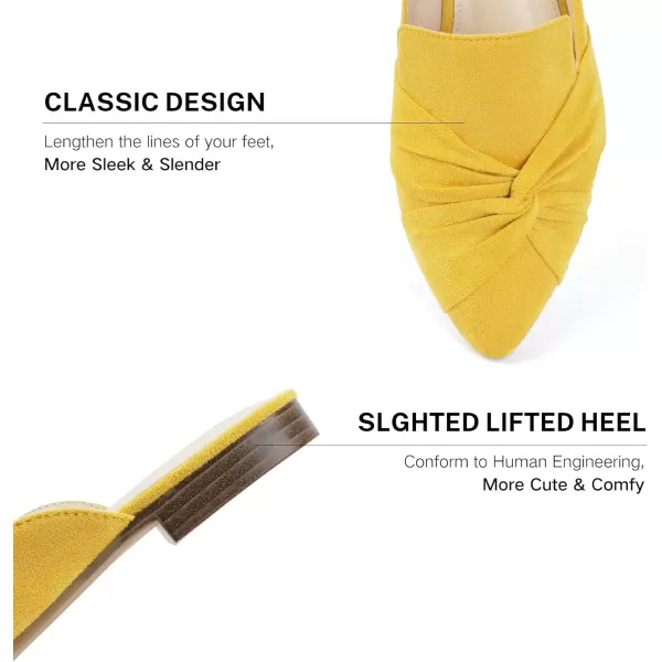 MUSSHOE Mules for Women Flats Comfortable Women Mules Backless Loafers with Knot