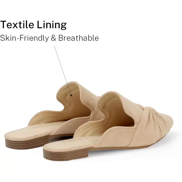 MUSSHOE Mules for Women Flats Comfortable Women Mules Backless Loafers with Knot