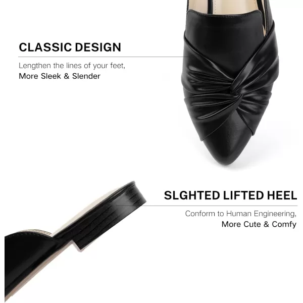 MUSSHOE Mules for Women Flats Comfortable Women Mules Backless Loafers with Knot