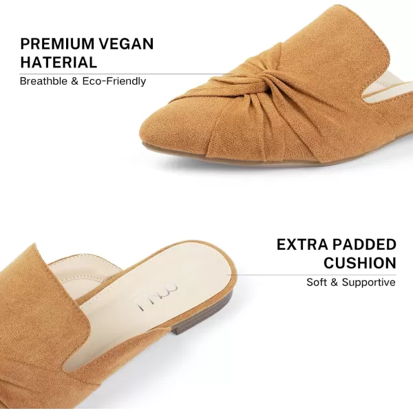 MUSSHOE Mules for Women Flats Comfortable Women Mules Backless Loafers with Knot