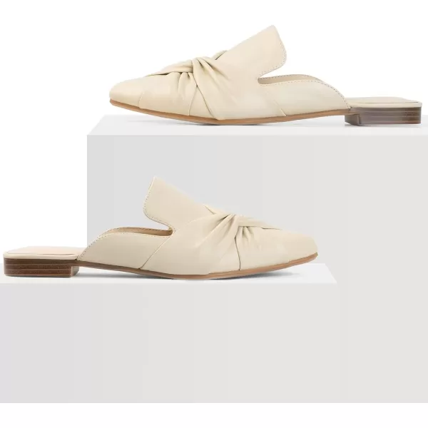 MUSSHOE Mules for Women Flats Comfortable Women Mules Backless Loafers with Knot