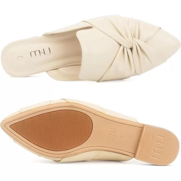 MUSSHOE Mules for Women Flats Comfortable Women Mules Backless Loafers with Knot