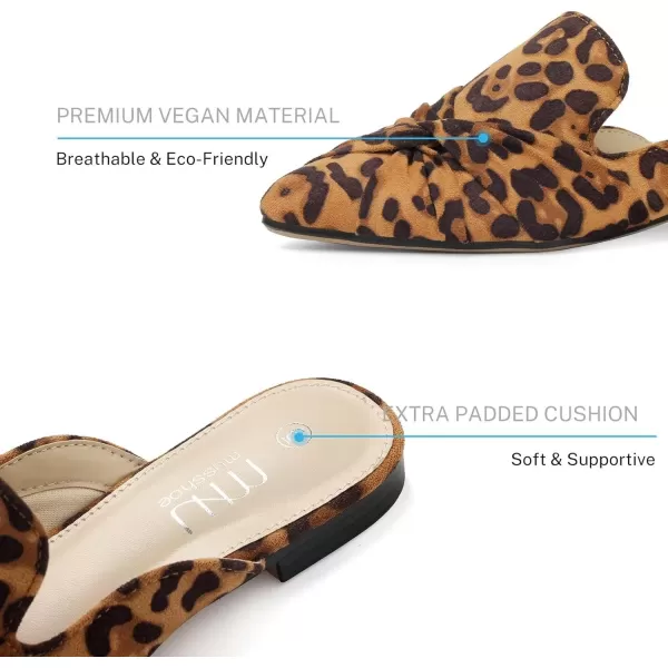 MUSSHOE Mules for Women Flats Comfortable Women Mules Backless Loafers with Knot