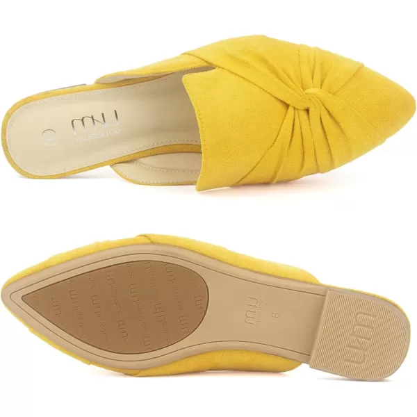 MUSSHOE Mules for Women Flats Comfortable Women Mules Backless Loafers with Knot