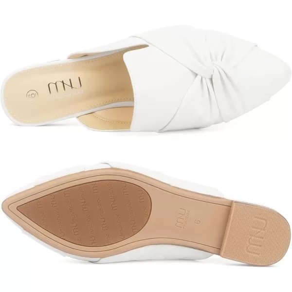 MUSSHOE Mules for Women Flats Comfortable Women Mules Backless Loafers with Knot