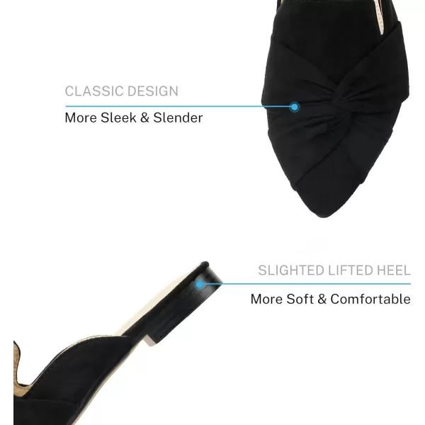 MUSSHOE Mules for Women Flats Comfortable Women Mules Backless Loafers with Knot