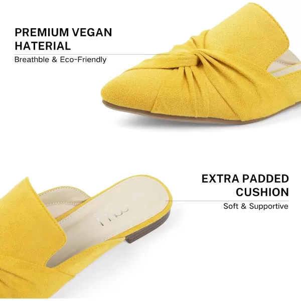 MUSSHOE Mules for Women Flats Comfortable Women Mules Backless Loafers with Knot