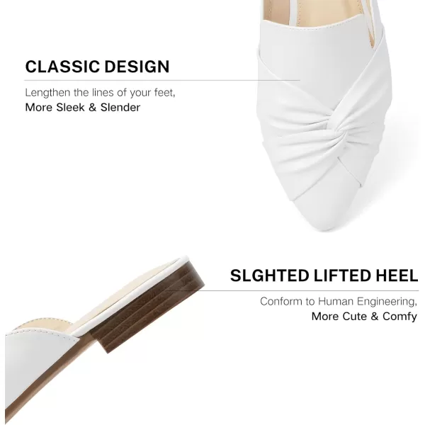 MUSSHOE Mules for Women Flats Comfortable Women Mules Backless Loafers with Knot