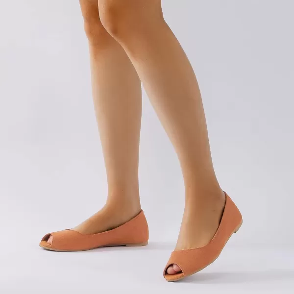 MUSSHOE Peep Toe Flat Shoes for Women