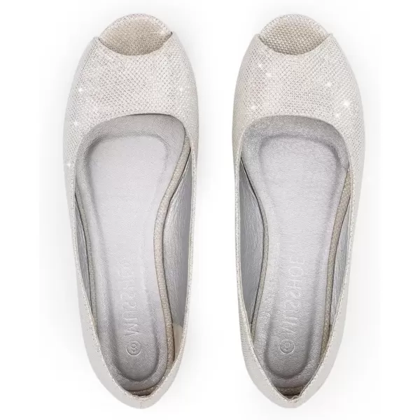 MUSSHOE Peep Toe Flat Shoes for Women