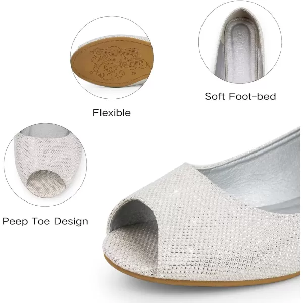 MUSSHOE Peep Toe Flat Shoes for Women