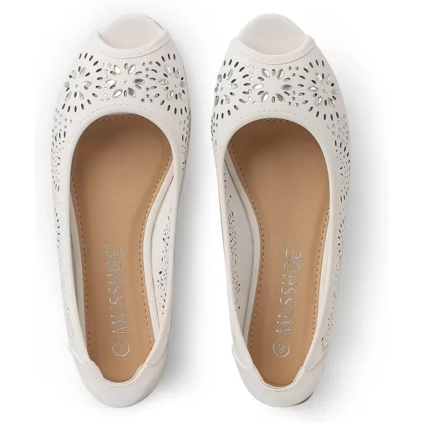 MUSSHOE Peep Toe Flat Shoes for Women