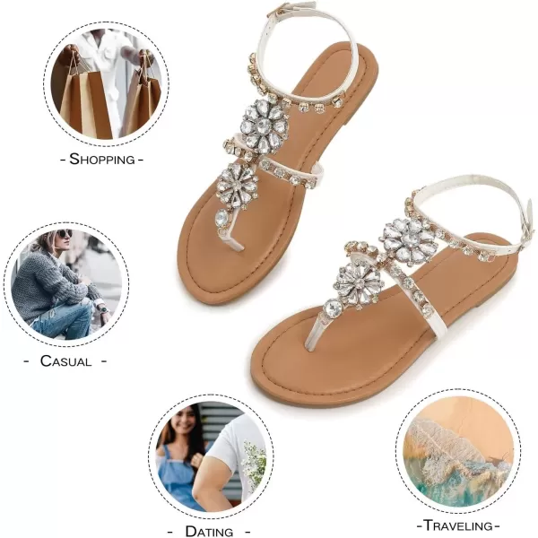 MUSSHOE Sandals for Women Dressy Summer Rhinestone Sandals for Women