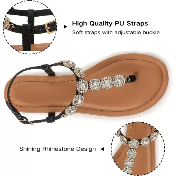 MUSSHOE Sandals for Women Dressy Summer Rhinestone Sandals for Women