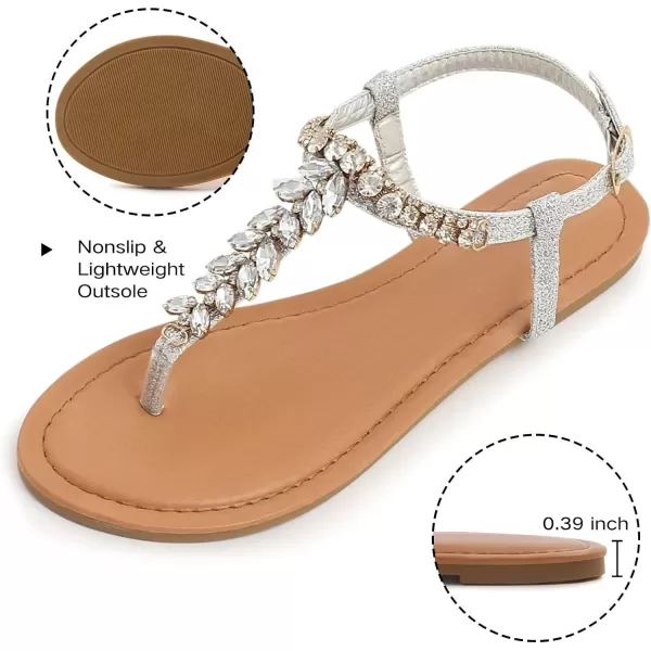 MUSSHOE Sandals for Women Dressy Summer Rhinestone Sandals for Women