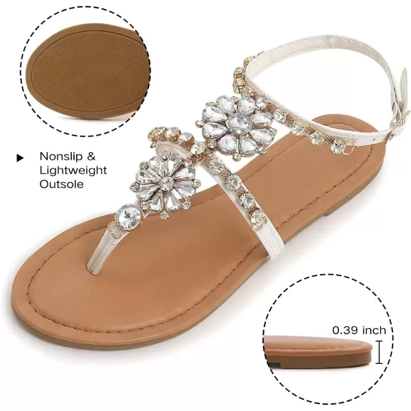 MUSSHOE Sandals for Women Dressy Summer Rhinestone Sandals for Women