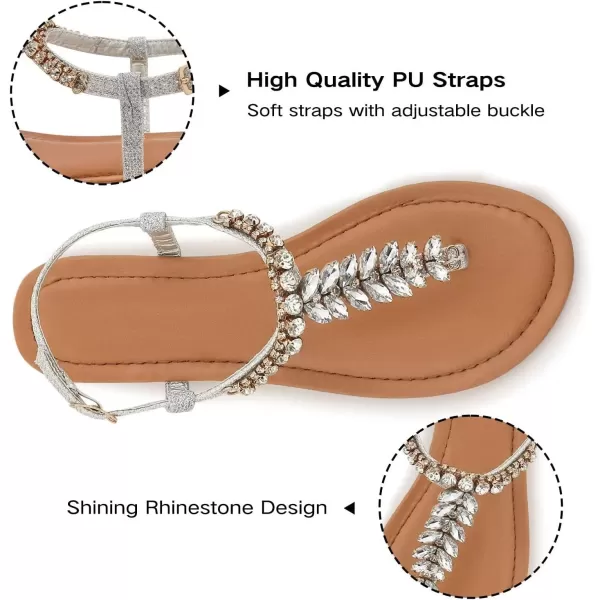 MUSSHOE Sandals for Women Dressy Summer Rhinestone Sandals for Women