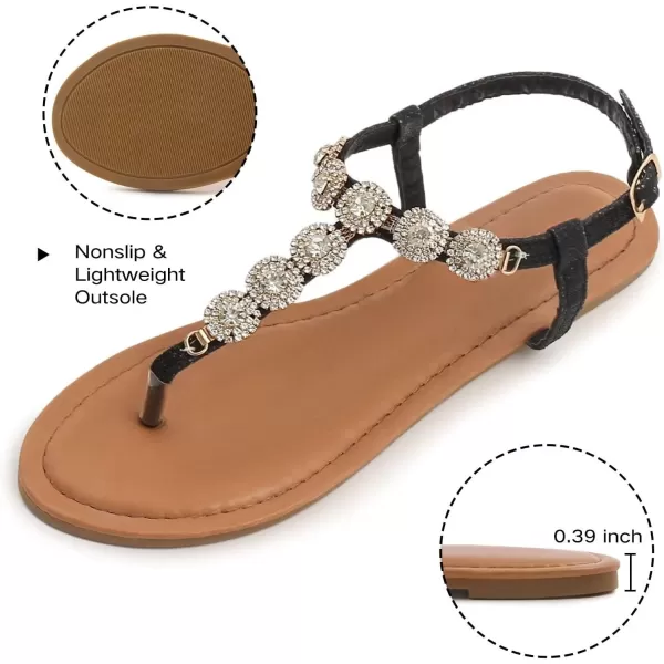 MUSSHOE Sandals for Women Dressy Summer Rhinestone Sandals for Women
