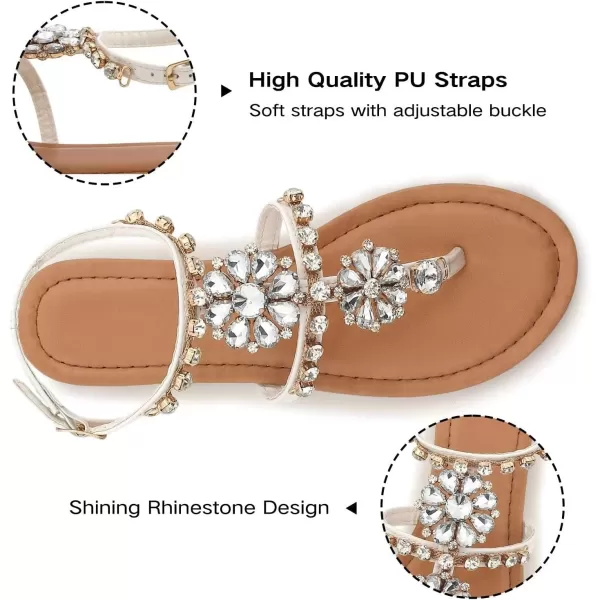 MUSSHOE Sandals for Women Dressy Summer Rhinestone Sandals for Women