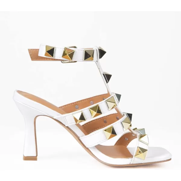 MUSSHOE Square Toe Heels for Women Open Toe Women's Heeled Sandals, Black 6