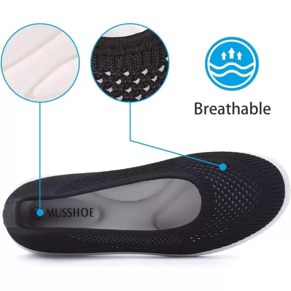 MUSSHOE Walking Shoes Women Breathe Mesh Slip On Sneakers Women Comfortable Lightweight