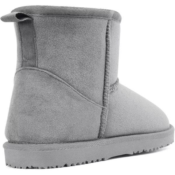 MUSSHOE Winter Boots for Women Classic Snow Boots Waterproof Cow Suede Leather Slip on Booties Fur Lined Warm Boots Comfortable Mid Calf Boots