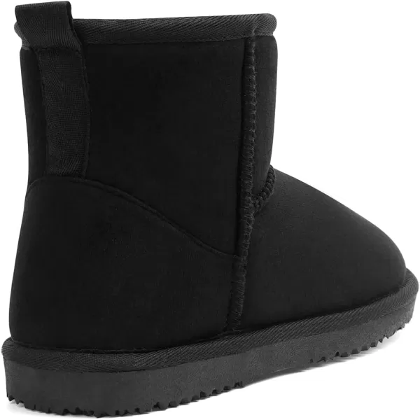 MUSSHOE Winter Boots for Women Classic Snow Boots Waterproof Cow Suede Leather Slip on Booties Fur Lined Warm Boots Comfortable Mid Calf Boots