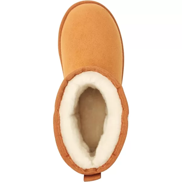 MUSSHOE Winter Boots for Women Classic Snow Boots Waterproof Cow Suede Leather Slip on Booties Fur Lined Warm Boots Comfortable Mid Calf Boots
