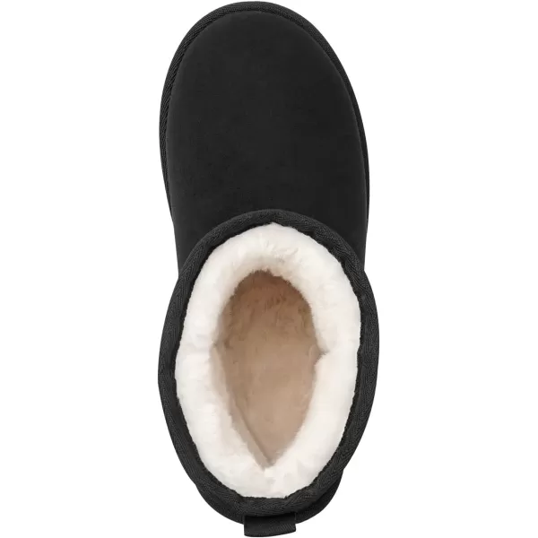 MUSSHOE Winter Boots for Women Classic Snow Boots Waterproof Cow Suede Leather Slip on Booties Fur Lined Warm Boots Comfortable Mid Calf Boots