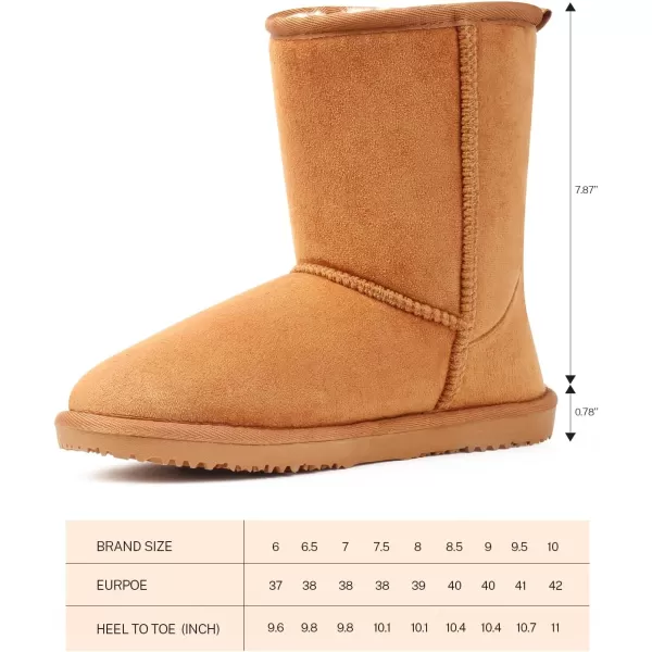 MUSSHOE Winter Mid-Calf Plush Fuzzy Boots for Women Snow Womens Ankle Furry Slip On Boots Suede Platform Boot Fall Fur Cozy Shoes