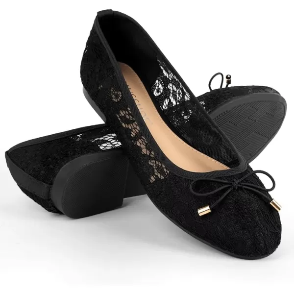 MUSSHOE Women Flats Comfortable Round Toe Lace Flats Shoes for Women