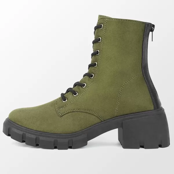 MUSSHOE Women's Ankle Bootie Lace-up Combat Boots Womens Suede Boots for Women Zipper