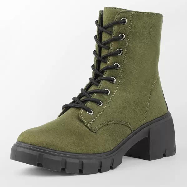 MUSSHOE Women's Ankle Bootie Lace-up Combat Boots Womens Suede Boots for Women Zipper