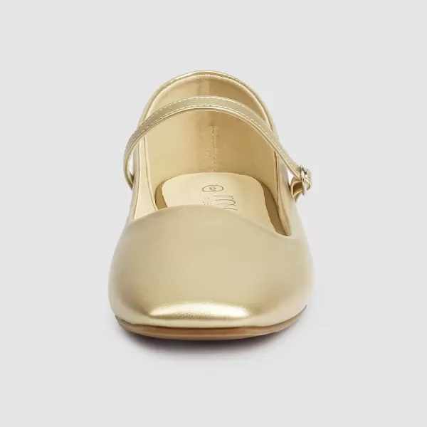 MUSSHOE Womens Ballet Mary Jane Flats Shoes Adjustable Strap Comfortable Square Closed Toe Versatile Chic Footwear with Latex Insole