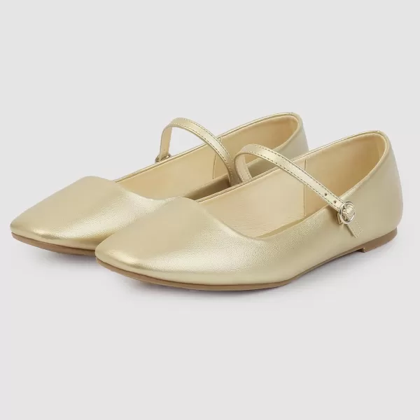 MUSSHOE Womens Ballet Mary Jane Flats Shoes Adjustable Strap Comfortable Square Closed Toe Versatile Chic Footwear with Latex Insole