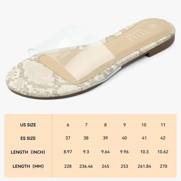 MUSSHOE Women's Clear Flat Sandals Transparent Summer Slide Sandals for Women Dressy