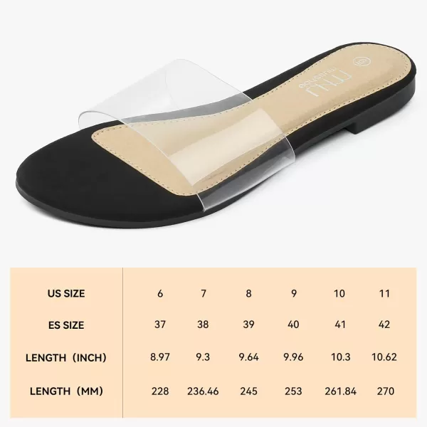 MUSSHOE Women's Clear Flat Sandals Transparent Summer Slide Sandals for Women Dressy