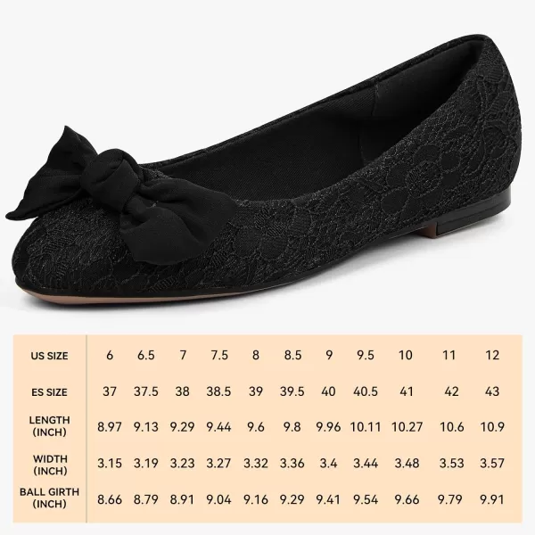 MUSSHOE Women's Flats Comfortable Bowknot Lace Breathable Ballet Flats for Women
