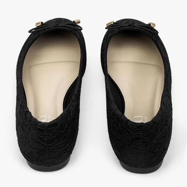 MUSSHOE Women's Flats Comfortable Bowknot Lace Breathable Ballet Flats for Women